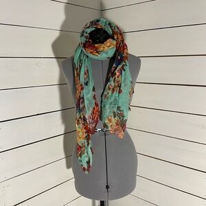 Green Floral Scarf